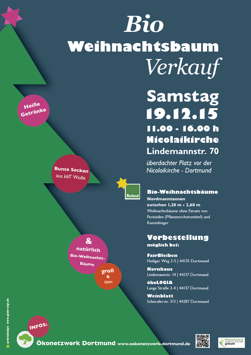 Bioweihnachtsbaum Verkauf Plakat 2015